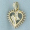 Diamond Heart Pendant In 10k Yellow Gold