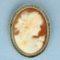 Vintage Carved Shell Cameo Brooch Pin In 14k Yellow Gold