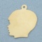 Engravable Boy Silhouette Pendant Or Charm In 14k Yellow Gold