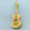 Acoustic Guitar Pendant In 18k Yellow Gold
