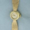 Antique Eloga Swiss Wind Up Ladies Dress Watch In Solid 14k Yellow Gold Case And Bracelet