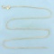 Italian 24 Inch Adjustable Foxtail Link Chain Necklace In 14k Yellow Gold