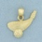 Golf Club Head And Golf Ball Pendant Or Charm In 14k Yellow Gold