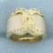 Diamond Pave Buckle Ring In 18k Yellow And White Gold
