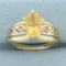 Citrine Filigree Ring In 14k Yellow Gold