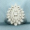 Vintage Diamond Cocktail Ring In 14k White Gold