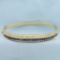 Sapphire And Diamond Hinged Bangle Bracelet In 14k Yellow Gold