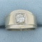 Antique Old European Cut Diamond Solitaire Ring In 14k White Gold