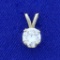 Round Brilliant Diamond Solitaire Pendant In 14k White Gold