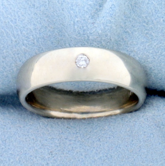 Solitaire Diamond Band Ring In 14k White Gold
