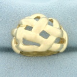Braided Woven Design Ring In 14k Yellow Gold