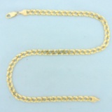 18 Inch Heavy Italian Designer Curb Link Chain Necklace In 14k Yellow Gold