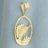 Sailfish Pendant In 14k Yellow Gold