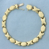 Italian X's And O's Puffy Bracelet In 14k Yellow Gold