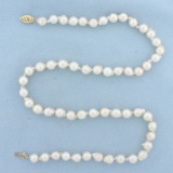 Cultured Baroque Akoya Pearl Strand Necklace With 14k Yellow Gold Filigree Clasp
