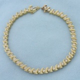 3ct Champagne Diamond S Link Tennis Bracelet In 10k Yellow Gold