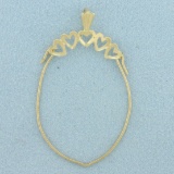 Heart Charm Holder Pendant In 14k Yellow Gold