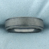 Mens Tungsten Matte Charcoal Gray Wedding Band Ring In Tungsten