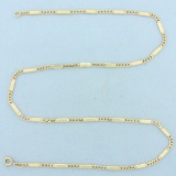 20 Inch Bar Link Chain Necklace In 14k Yellow Gold