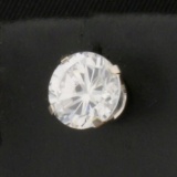Single 1ct Cz Stud Earring In 14k White Gold