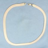 Italian 16 Inch Choker Herringbone Liquid Gold Chain Necklace In 10k Yellow Gold