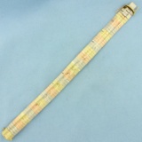 Tri Color Diamond Cut Omega Bracelet In 14k Yellow, Rose, And White Gold