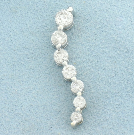 Diamond Journey Pendant In 14k White Gold