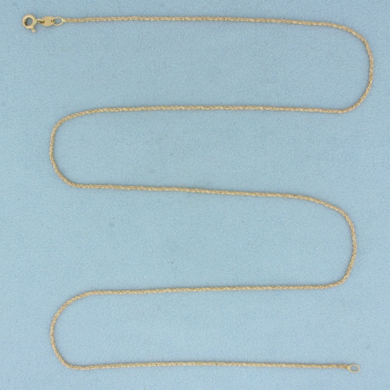 Italian 24 Inch Foxtail Link Chain Necklace In 14k Yellow Gold