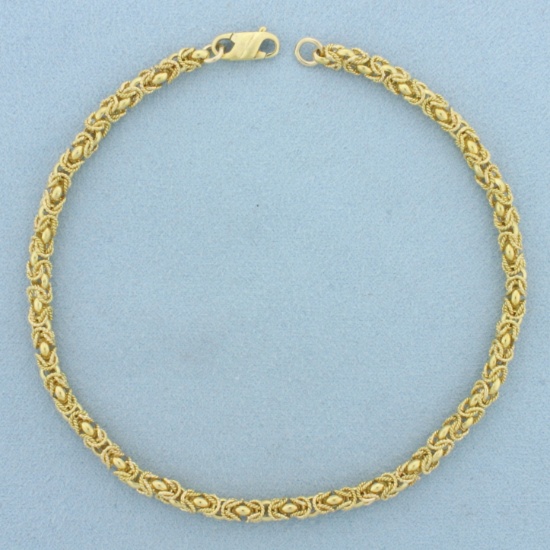 Designer Byzantine Link Bracelet In 18k Yellow Gold