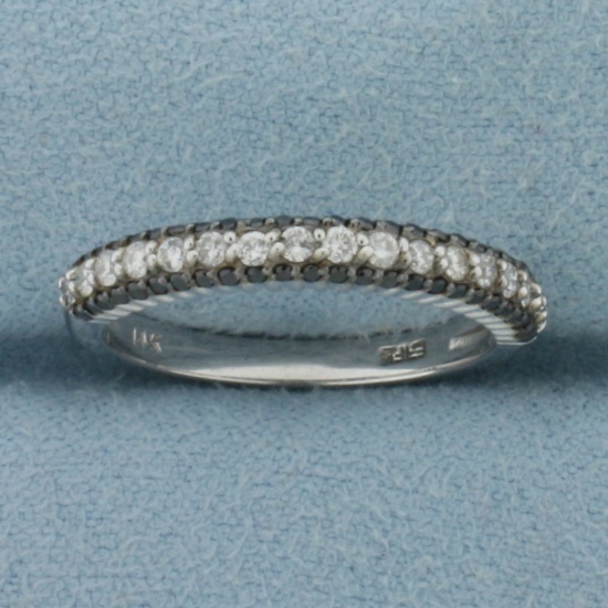 Effy Black And White Diamond Band Ring In 14k White Gold