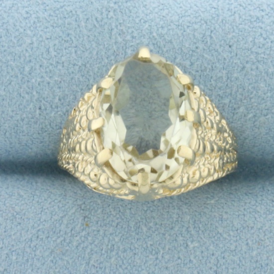 Citrine Solitaire Ring In 10k Yellow Gold
