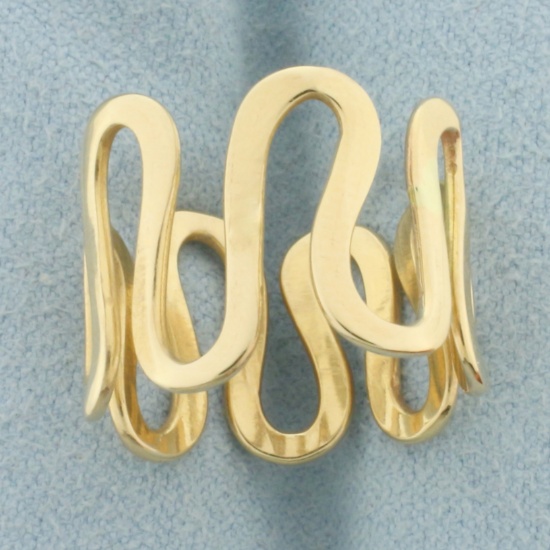 Wave Zigzag Ring In 14k Yellow Gold