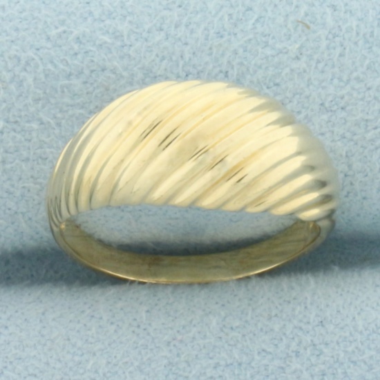 Scalloped Dome Shrimp Ring In _k Yellow Gold