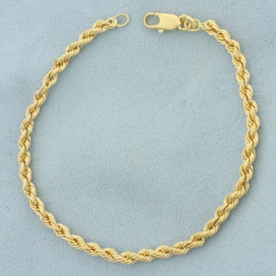 Italian Rope Link Bracelet In 18k Yellow Gold