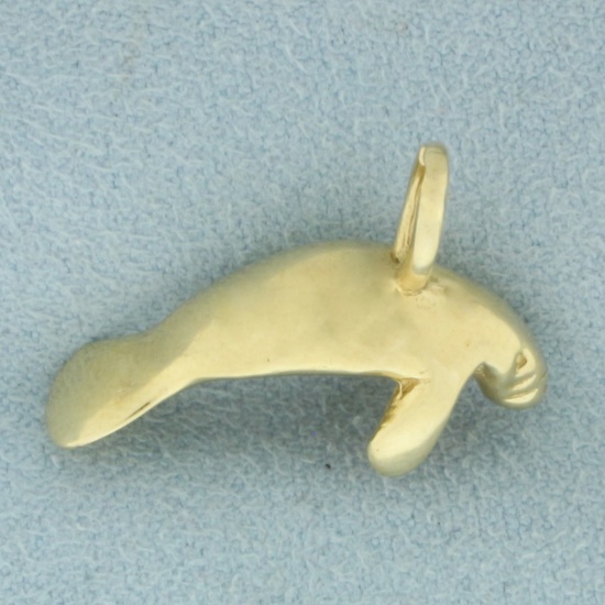 Manatee Pendant Or Charm In _k Yellow Gold