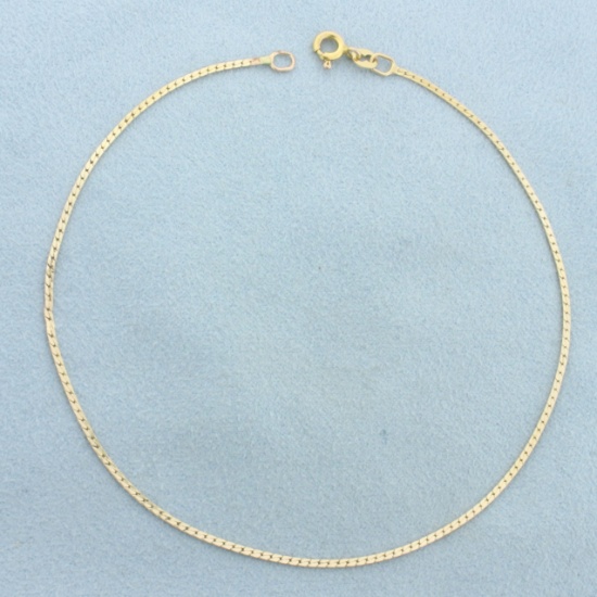 Boston Link Anklet In 14k Yellow Gold