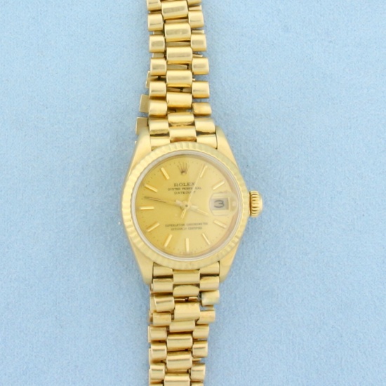 Ladies Rolex Datejust Presidential Model 6917 In 18k Yellow Gold