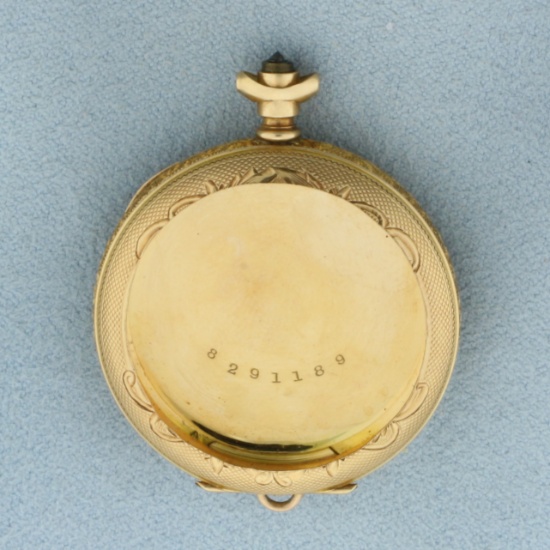 Pocket Watch Locket Case In 14k Yellow Gold
