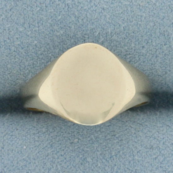 Antique European Engravable Signet Ring In 9k Yellow Gold
