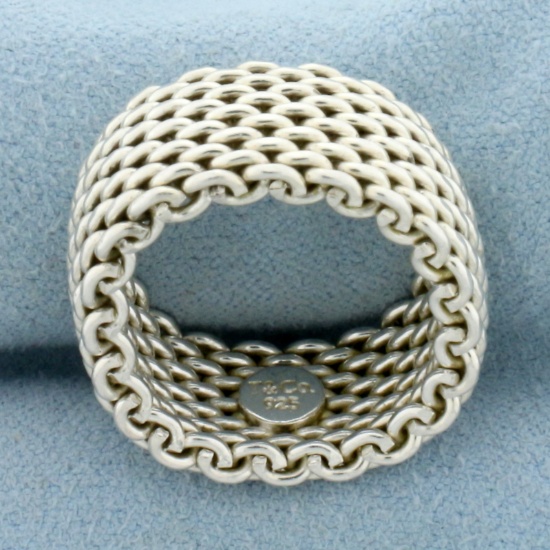 Tiffany And Co. Somerset Mesh Ring In Sterling Silver