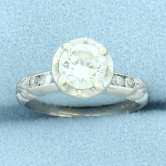 Vintage Diamond Engagement Ring In Platinum