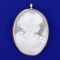Vintage Hand Carved Shell Cameo Pin Or Pendant In 18k Yellow Gold