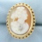 Diamond Cameo Ring In 14k Yellow Gold