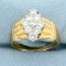 Vintage Diamond Cocktail Ring In 14k Yellow Gold