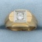 Vintage Solitaire Diamond Ring In 14k Yellow And White Gold