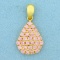 Designer Morganite Teardrop Pendant In 18k Yellow Gold