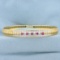 Pink Sapphire Omega Bracelet In 18k Yellow And White Gold