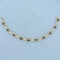 Natural Sapphire And Diamond Tennis Bracelet In 14k Yellow Gold