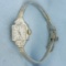 Womans Vintage Omega Wrist Watch In Solid 14k White Gold