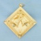 Engravable Marriage Bells Diamond Pendant Or Charm In 14k Yellow Gold